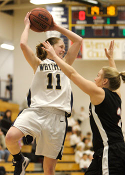 Jenele Peterson, â€˜11, pictured above, joins Rebecca Sexton, â€˜11, on the All-NWC Second-Team. Hilary White, â€˜10, earned All-NWC First-Team honors. All three return next season. Credit: Kim
