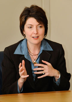 Washington state Congresswoman McMorris-Rodgers discusses climate change with Whitman students on Tuesday, April 7.
