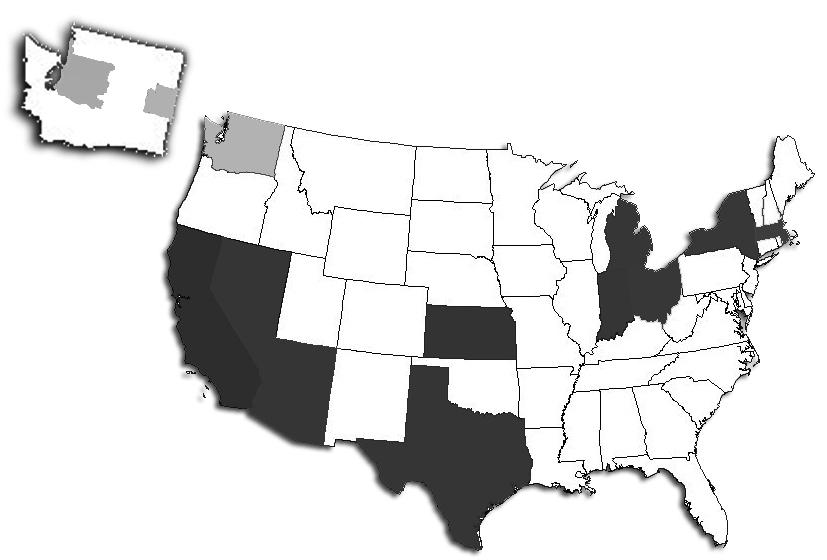 Dark grey: Confirmed cases of swine flu. Light grey: Suspected cases. Credit: Rasmussen