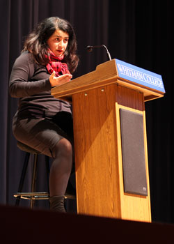 Marjane Satrapi, the author of the graphic novel â€œPersepolis, spoke in Cordiner last Friday, April 10. Satrapi is currently working on the film adaptation of her second novel, â€œChicken With Plums. Credit: Norman