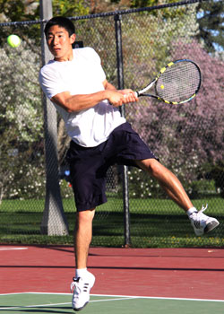 Justin Hayashi, â€˜09, senior has been apart of two championship teams at Whitman and was runner up in the other two seasons. In his senior year, Hayashi was perfect in singles and doubles in conference. Credit: Zipparo