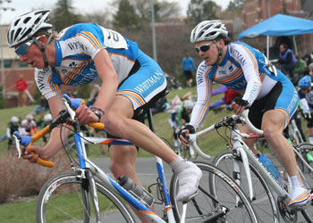 Nicholas Littman, â€˜09, and the Whitman cycling team finished the season first in conference. The team travels to Fort Collins, Colo. for nationals with high expectations, hoping to finish first in the Division II. The teams road race is on Friday, May 8 while the criterium is on Saturday, May 9, and the team time trial is on Sunday, May 10. This will be the sixth showing for Whitman since their first appearance in 2004. The team secured the championship title in 2005 and 2006, placed third in 2007 and sixth in 2008. Credit: YSBrand Nusse
