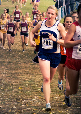C ross-country runner Kristen Ballinger â€˜11 zooms past the competition. Credit: Jacobson