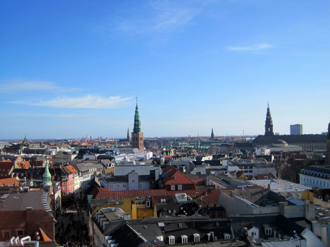 A birds eye view of Copenhagen from the Round Tower.