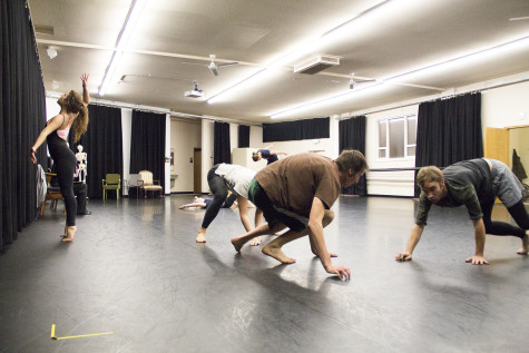 Dancers rehearse for Peter deGrasses piece. Photo by Hannah Bashevkin. 