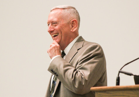 General Mattis spoke at Whitman College the night of March 31, 2015. Photo by Marra Clay. 