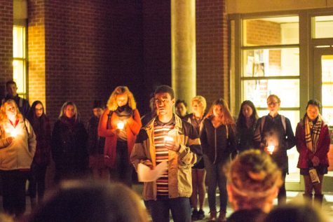 Vigil held in front of Penrose Library. Photo by Henry Honzel.