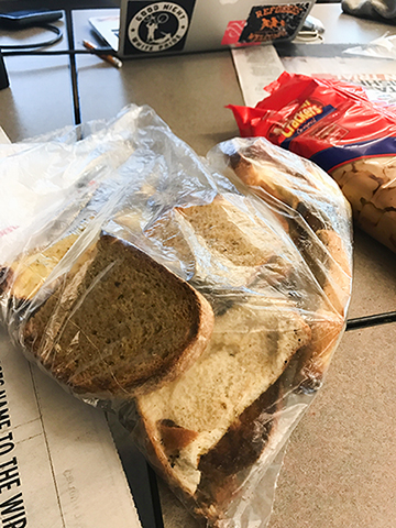 Look at the bag of bread! It's real! 