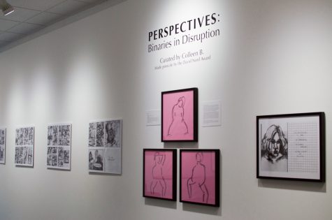 Artwork featured in Collen Bokens 19 exhibition Perspectives: Binaries in Disruption vary in medium and were all created by queer Whitman alumni.