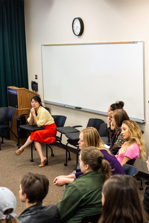 Caitlyn Yoshina, class of 2014, teaches a mock lesson