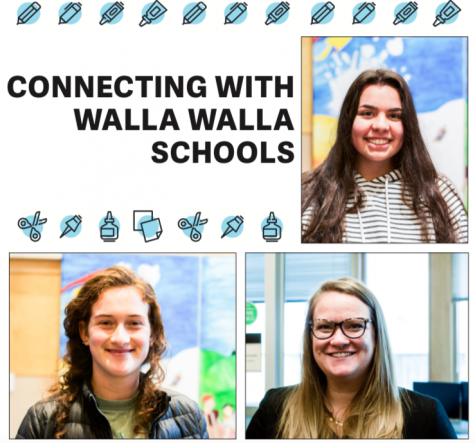 Alyssa Ortiz (top), Leah Samuels (left) and Lauren Schaefer (right) all work to connect Whitman with local schools in Walla Walla. 