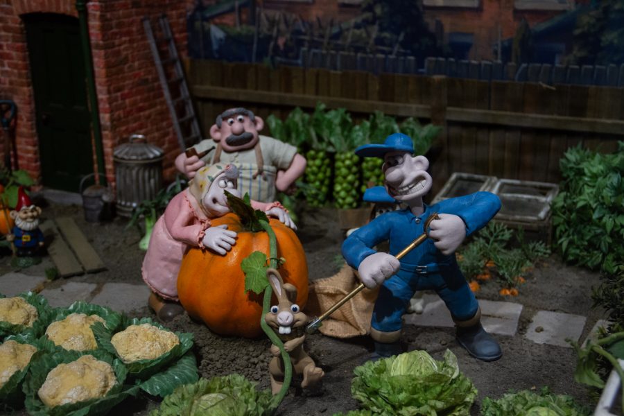 Original piece of Wallace and Gromit: The Curse of the Were-Rabbit scene on display at the Sheehan Gallery. 