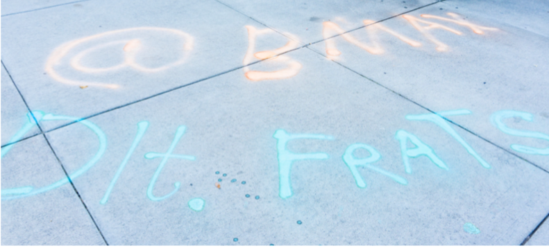 Last Wednesday, Oct. 23, graffiti directed at Associate Dean of Students Barbara Maxwell appeared amongst other messages outside of Reid Campus Center. 