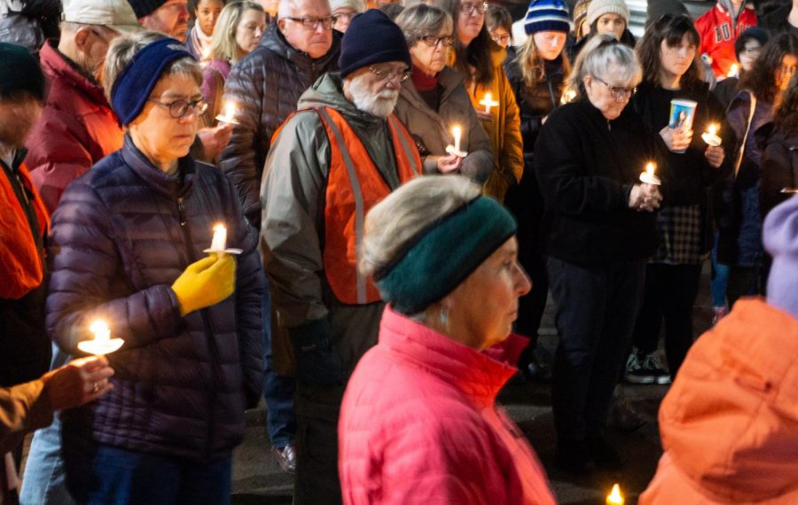 Community members at the vigil held candles and participated in a two minute period of silence to show solidarity with the immigrant community in Walla Walla and the rest of the country.