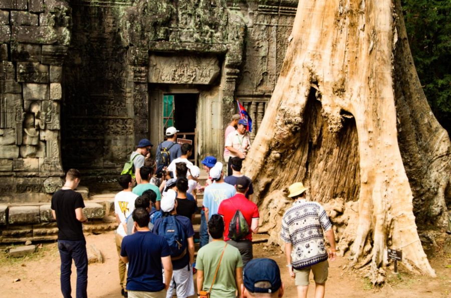 The men’s tennis team took a trip to Cambodia in the spring of 2018. Photo contributed by Gary Ho.