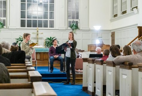 Visiting Assistant Professor of Theatre Emily K. Harrison and Walla Walla High School drama teacher Kristin Hessler read “Our Town.” 