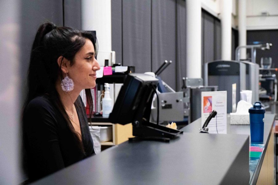 Sophomore Fadia Chehadeh enjoys the connections and relationships she gains working on campus. Photos by Beej Haas