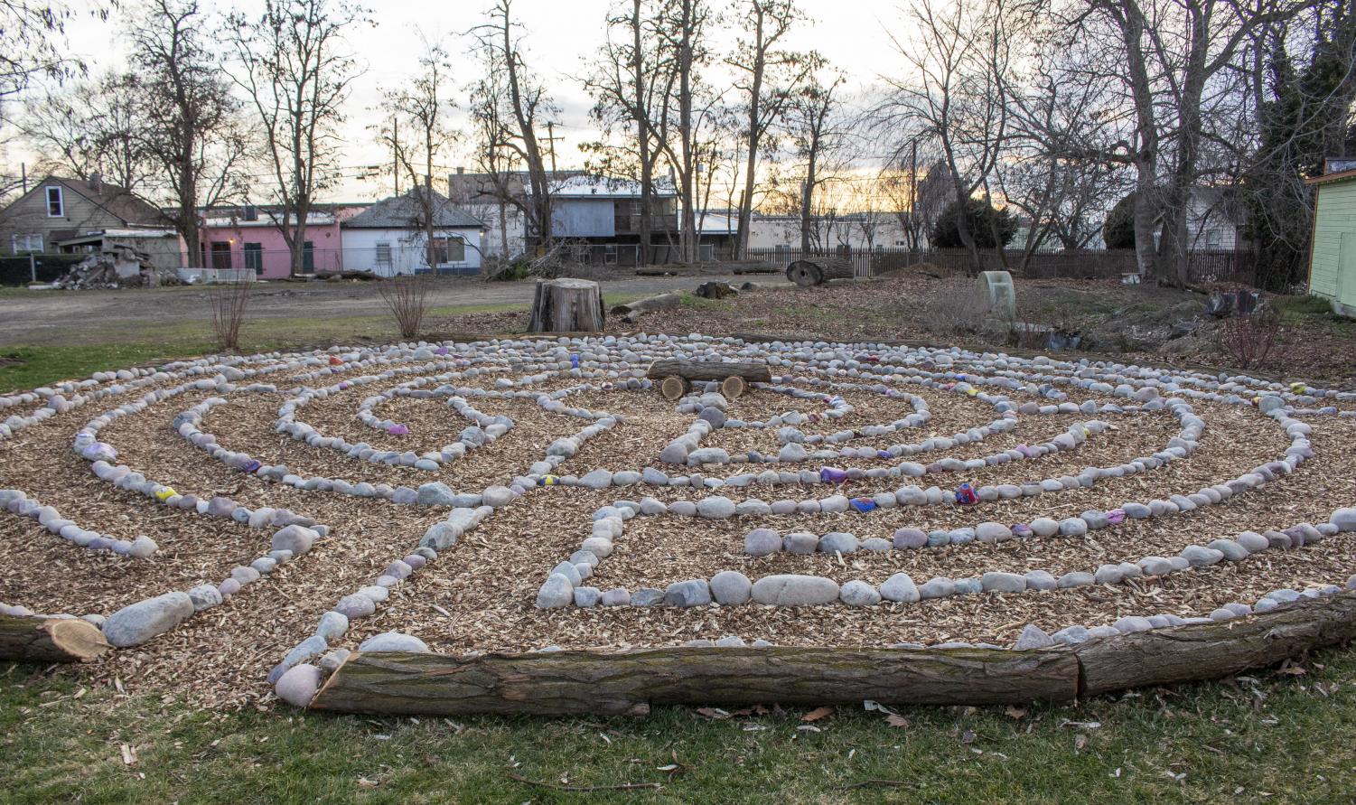 Labyrinth Installation Behind Marcus House Invites Thoughtful 