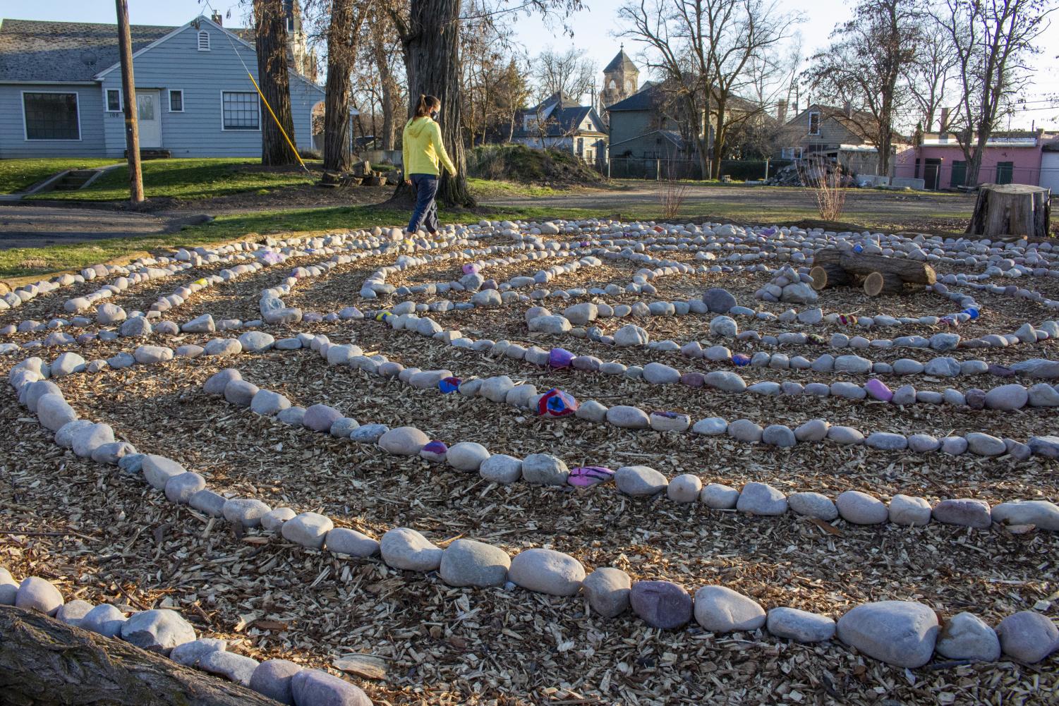 Labyrinth installation behind Marcus House invites thoughtful ...