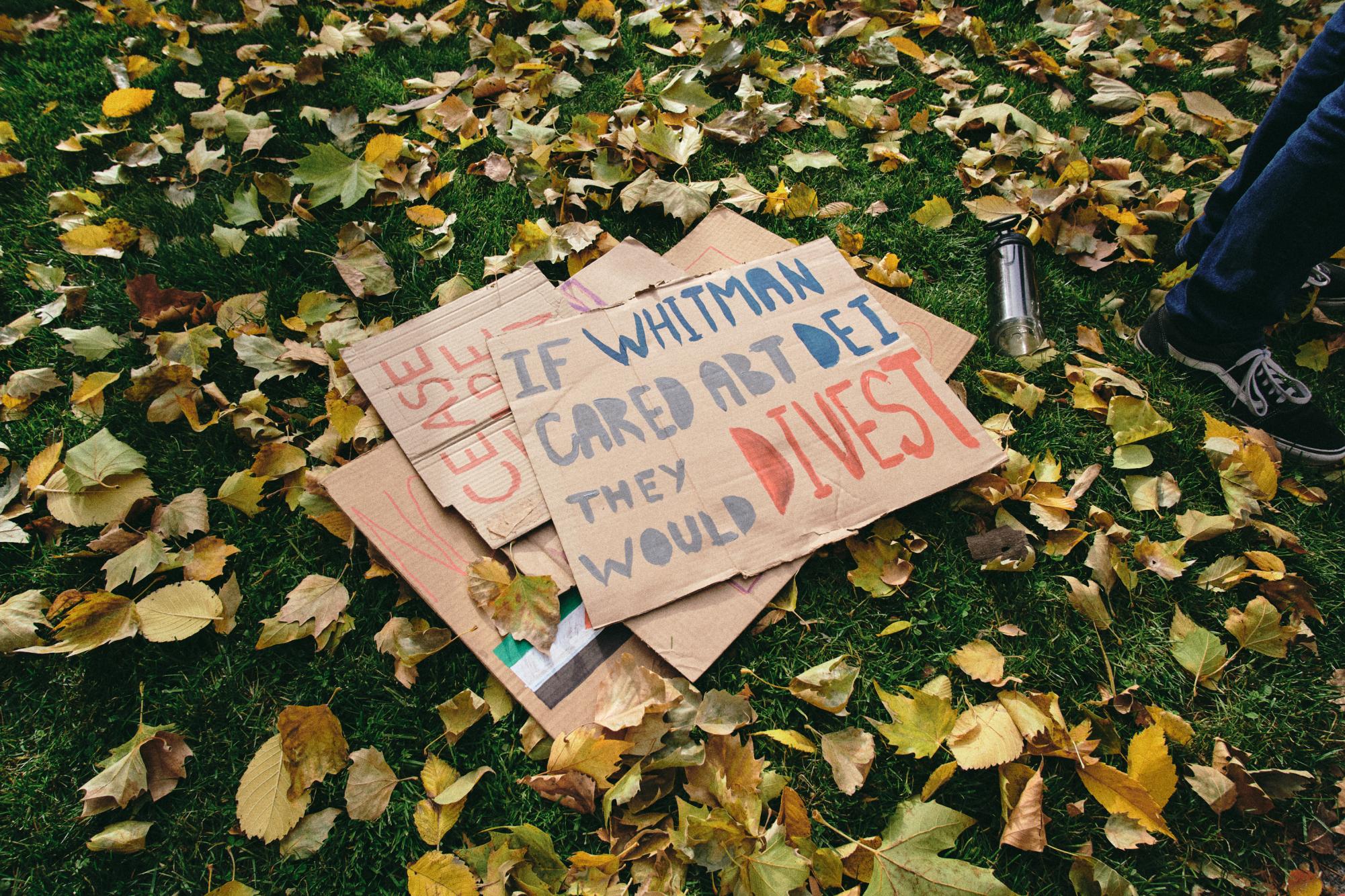 Students call for divestment now – Whitman Wire